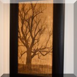 A01. Framed tree painting on board. 38”h x 23”w 